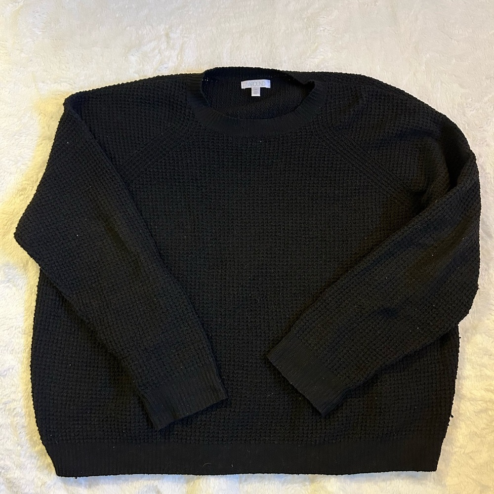 Abound Black Crewneck Sweater Classic Knit Style